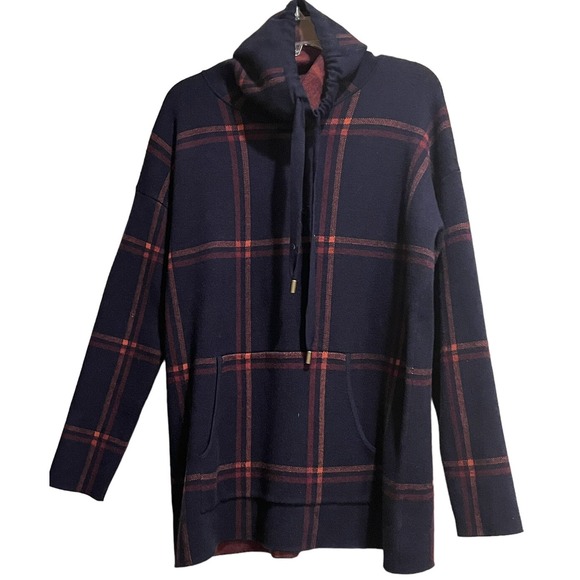 Max Studio Jackets & Blazers - Max Studio Women's Jacket M Rayon Blend Navy Plaid Long Sleeve